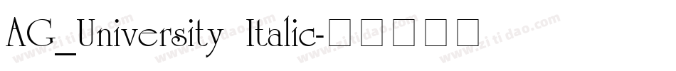 AG_University Italic字体转换